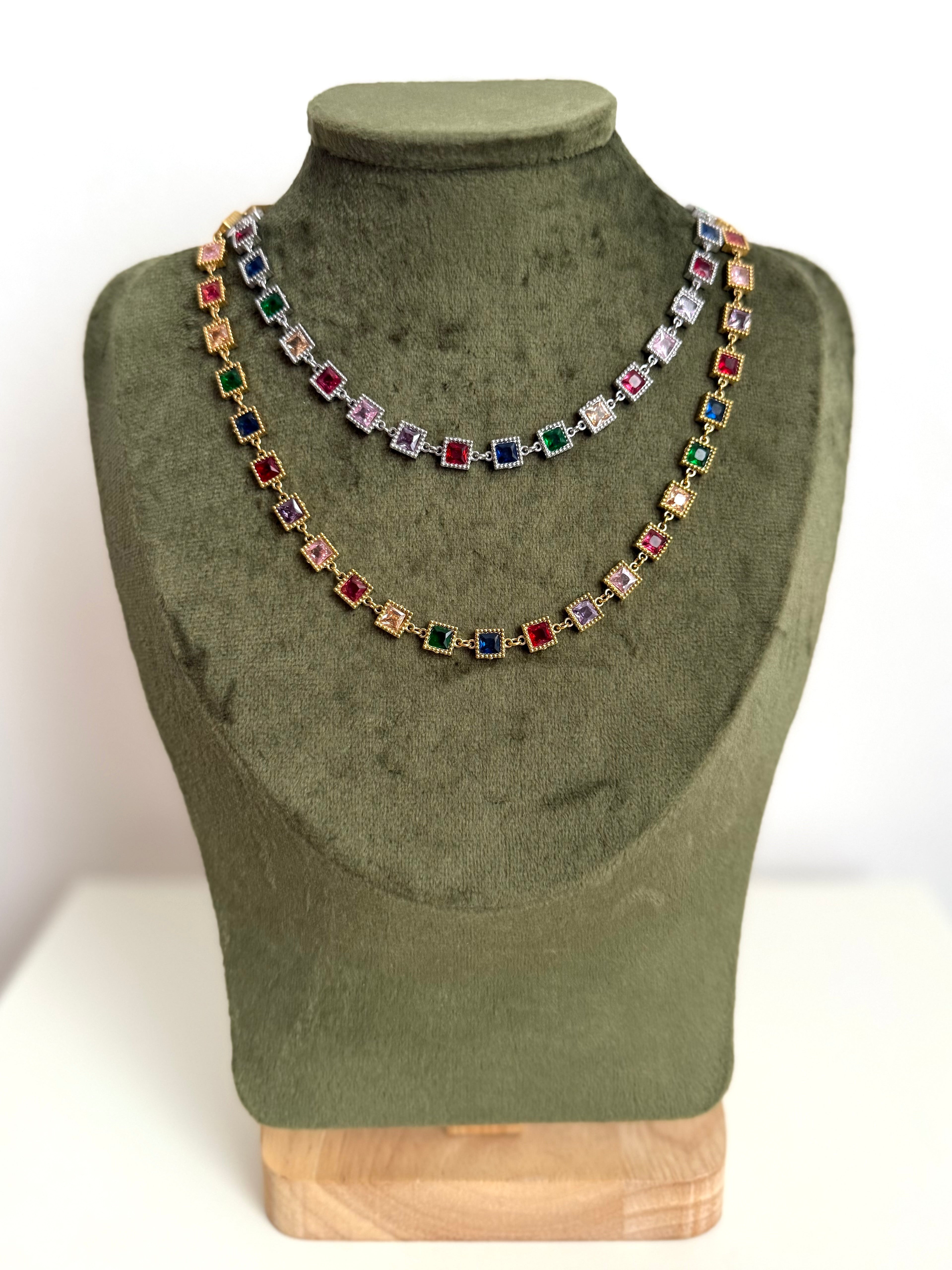 Collana Quadratini Multicolore