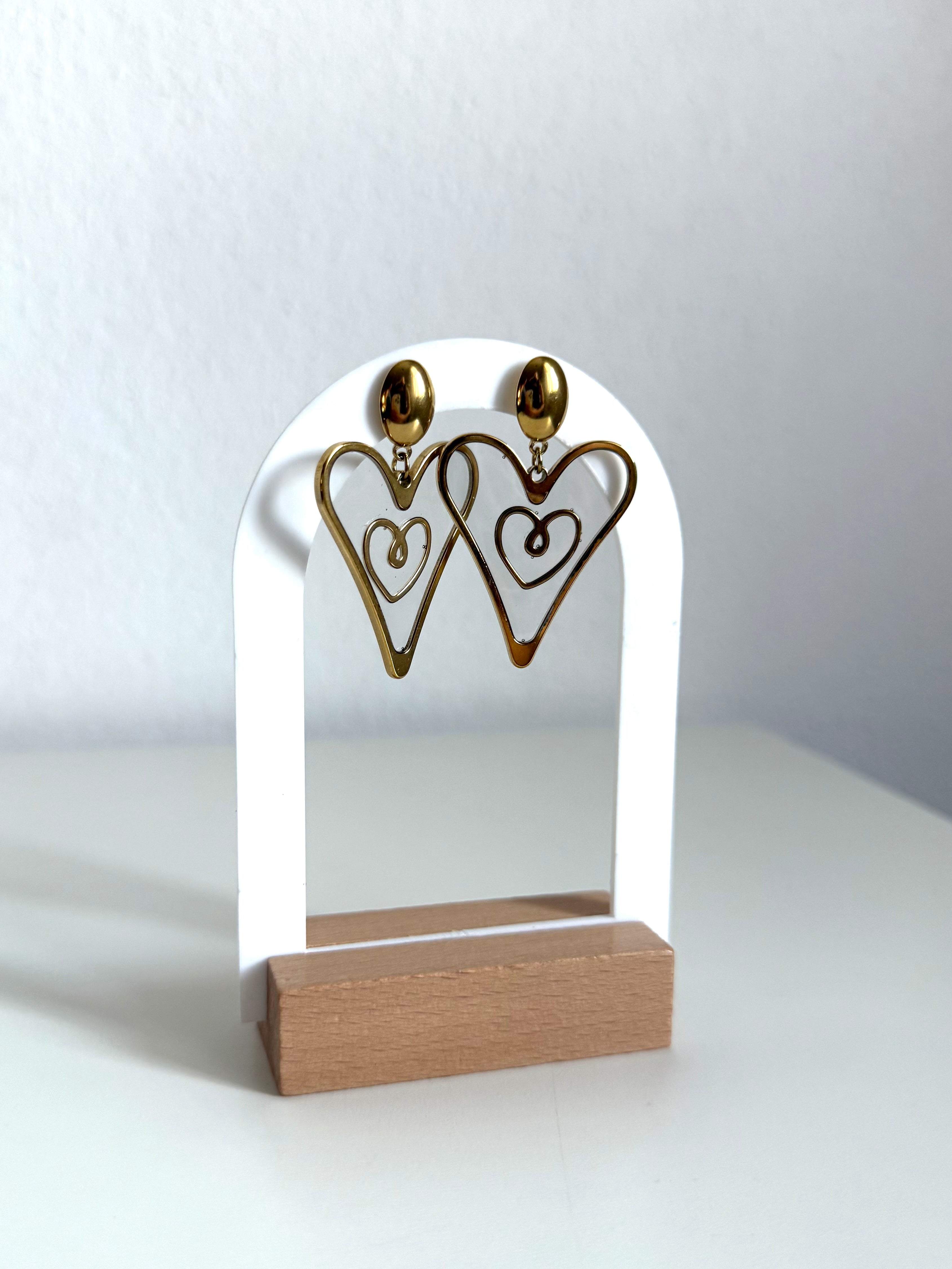 Orecchini Cuore di Vetro