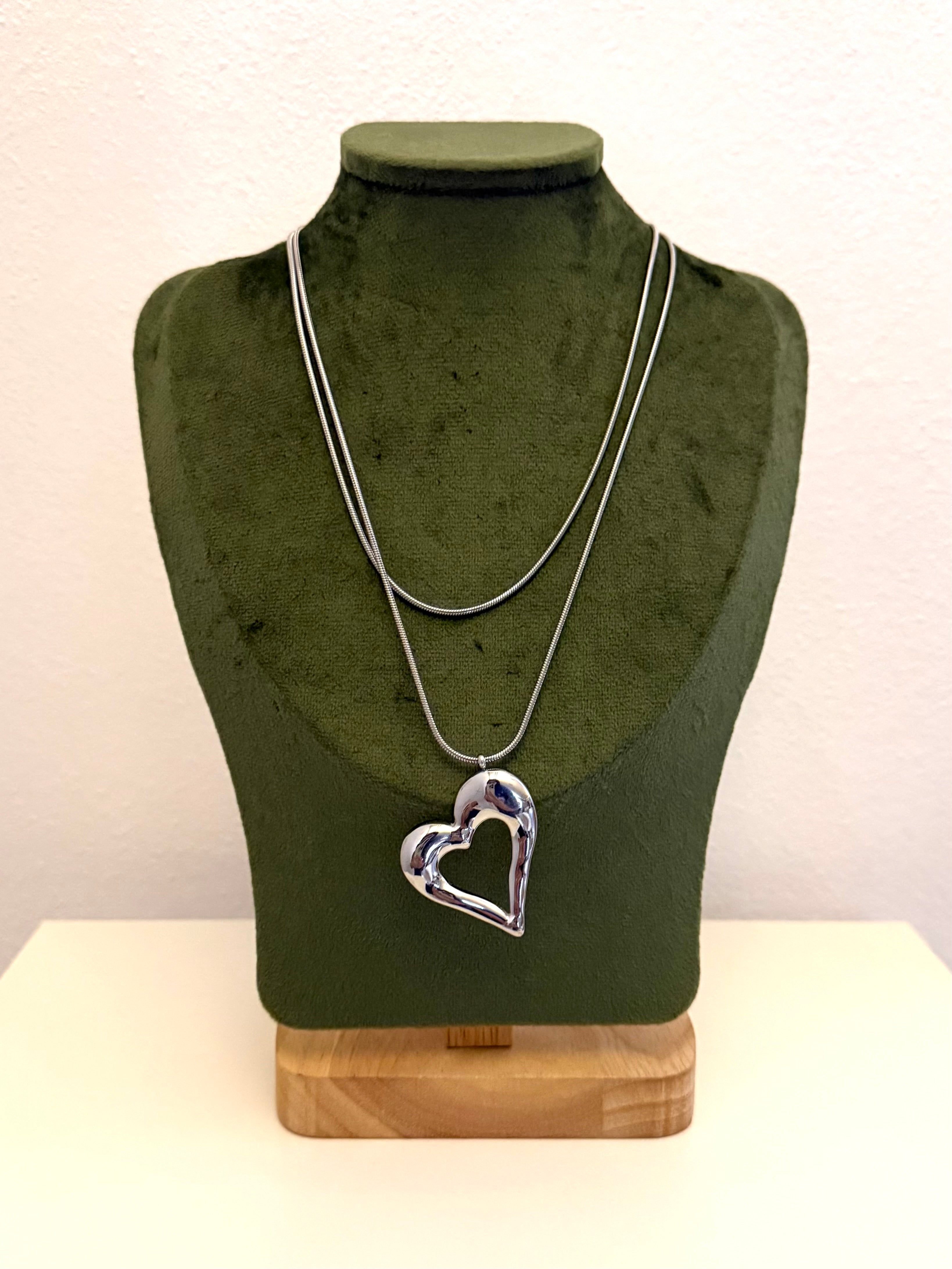 Collana Lunga Cuore Sospeso