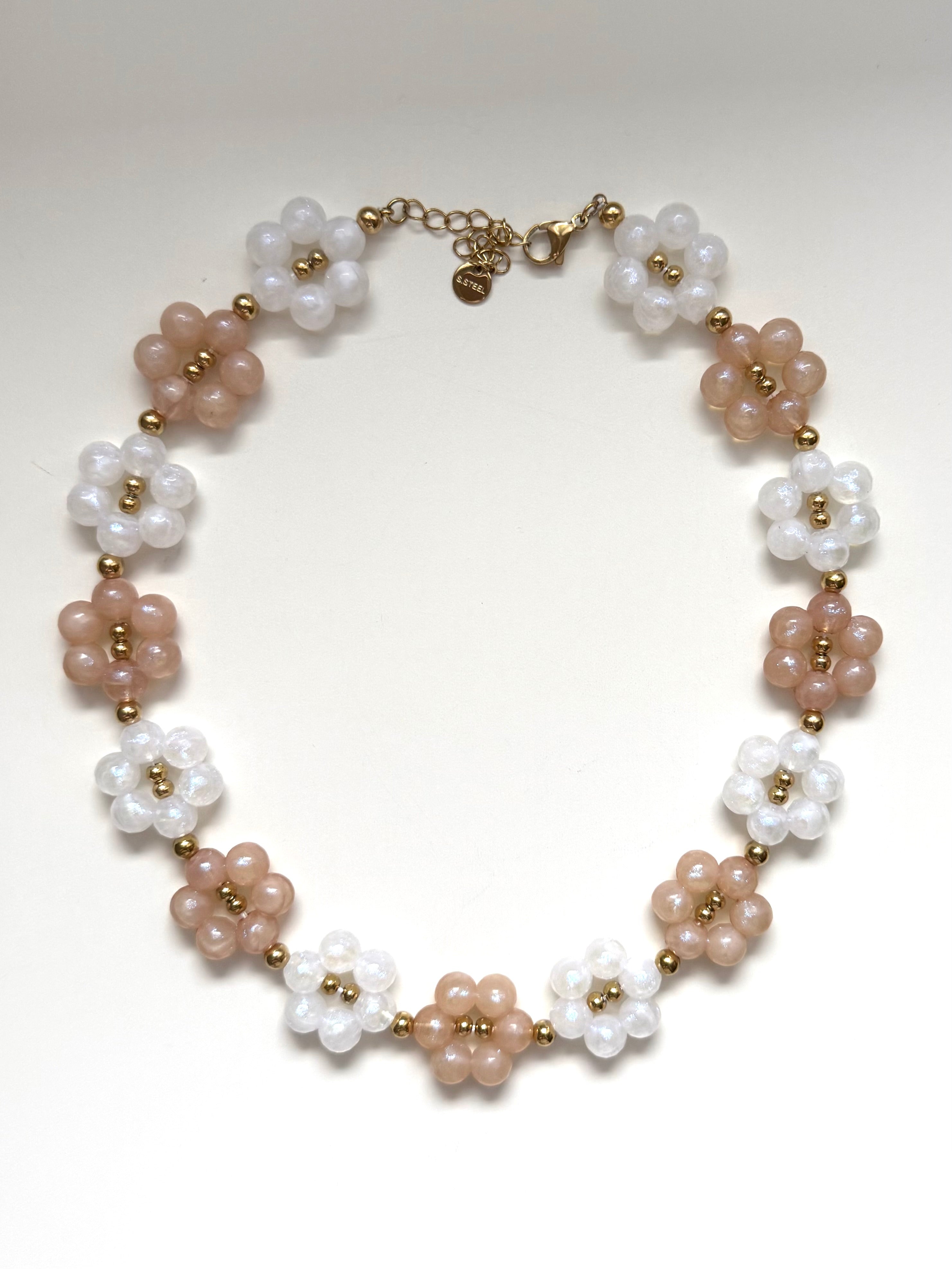 Collana Fiori Perlati