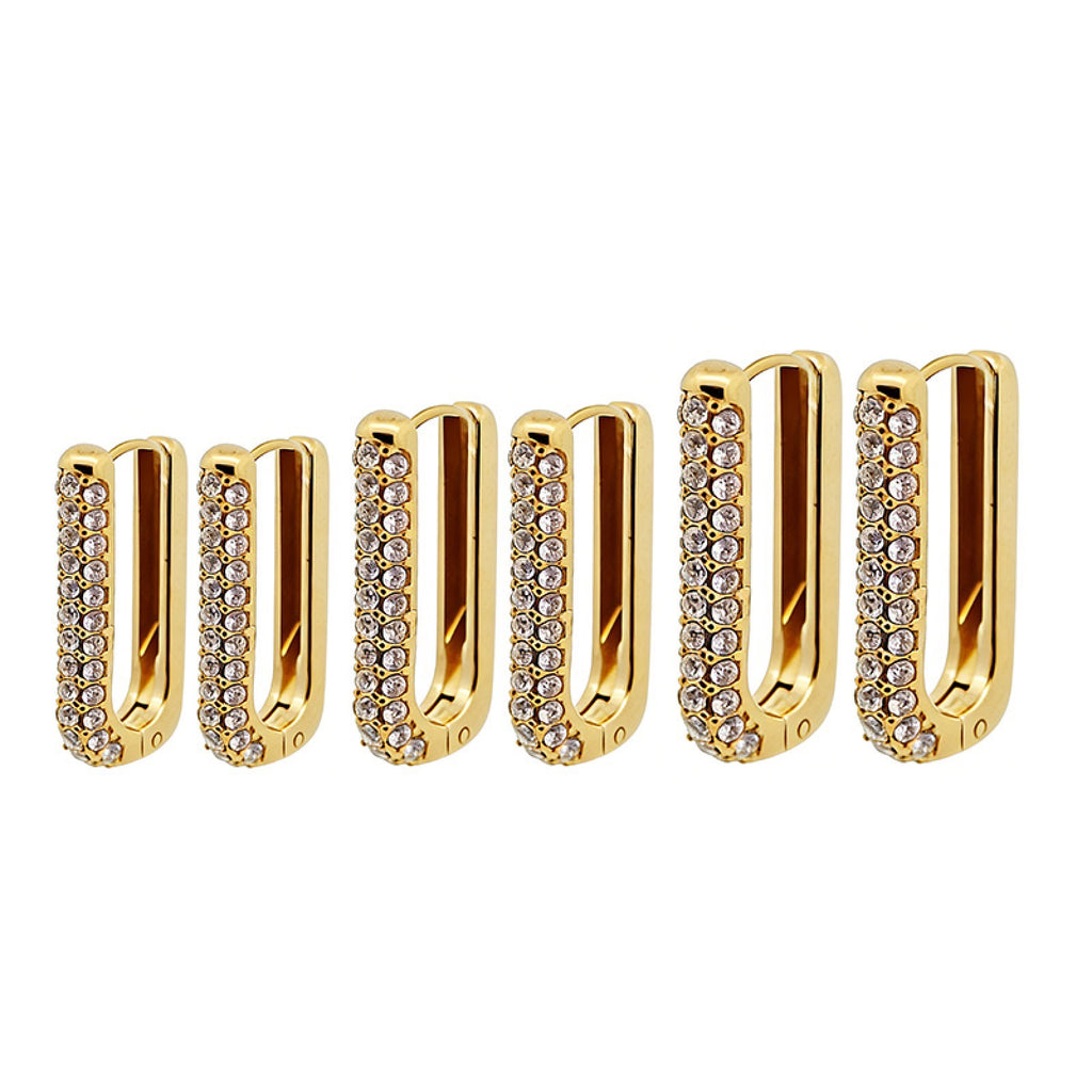 Set Orecchini Quadrati Zirconia