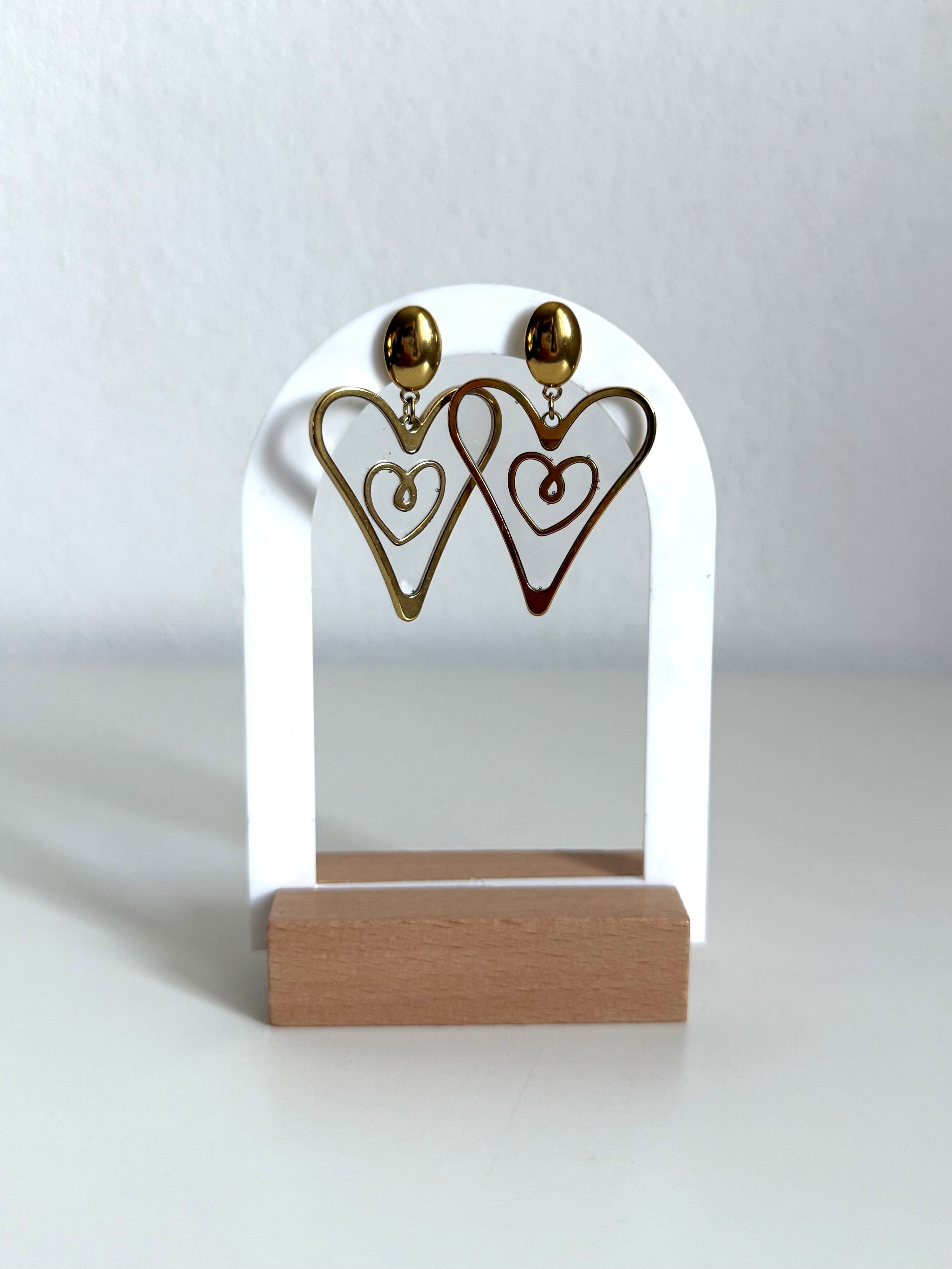Orecchini Cuore di Vetro