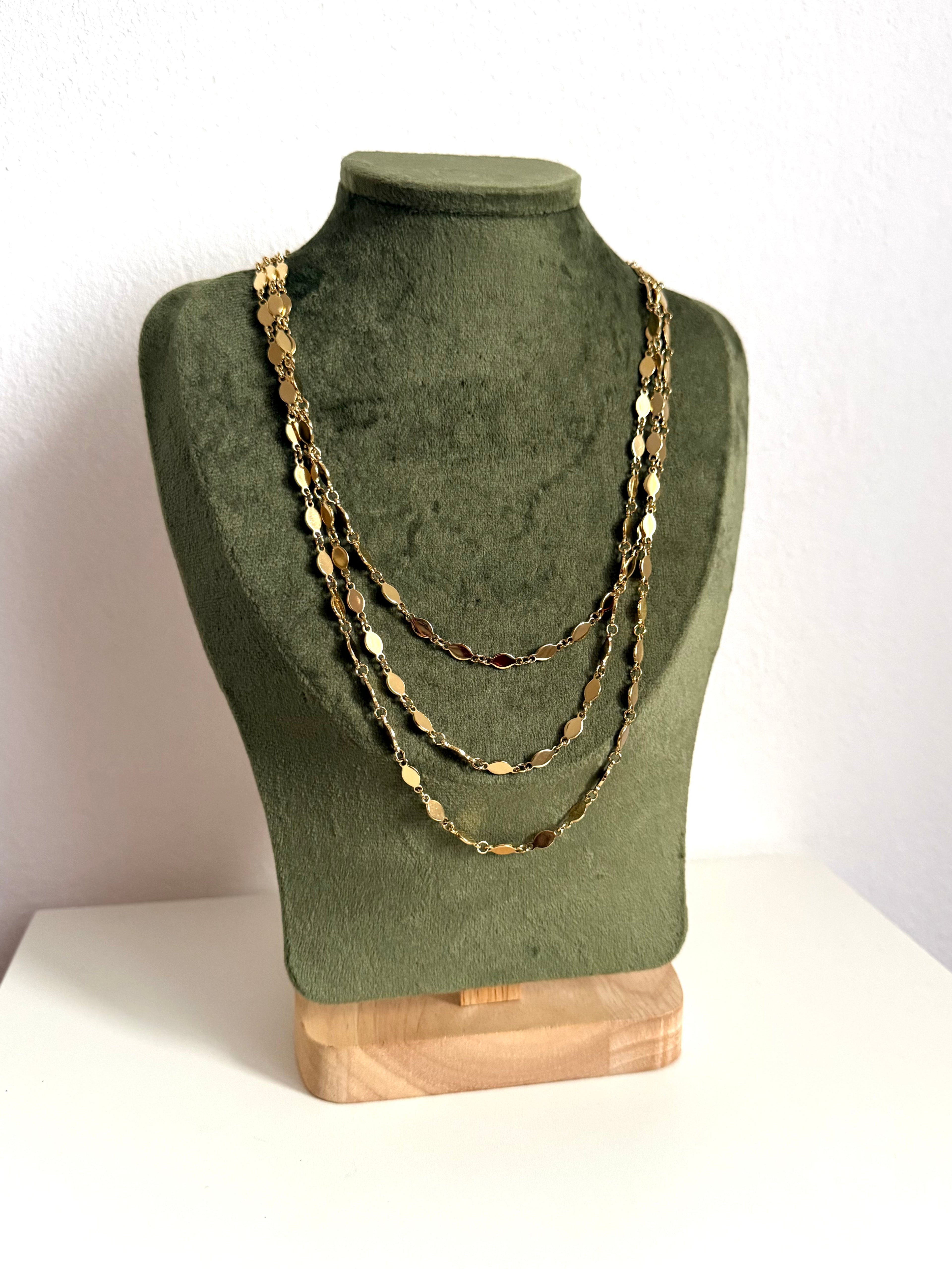 Collana Triplo Filo Dorato