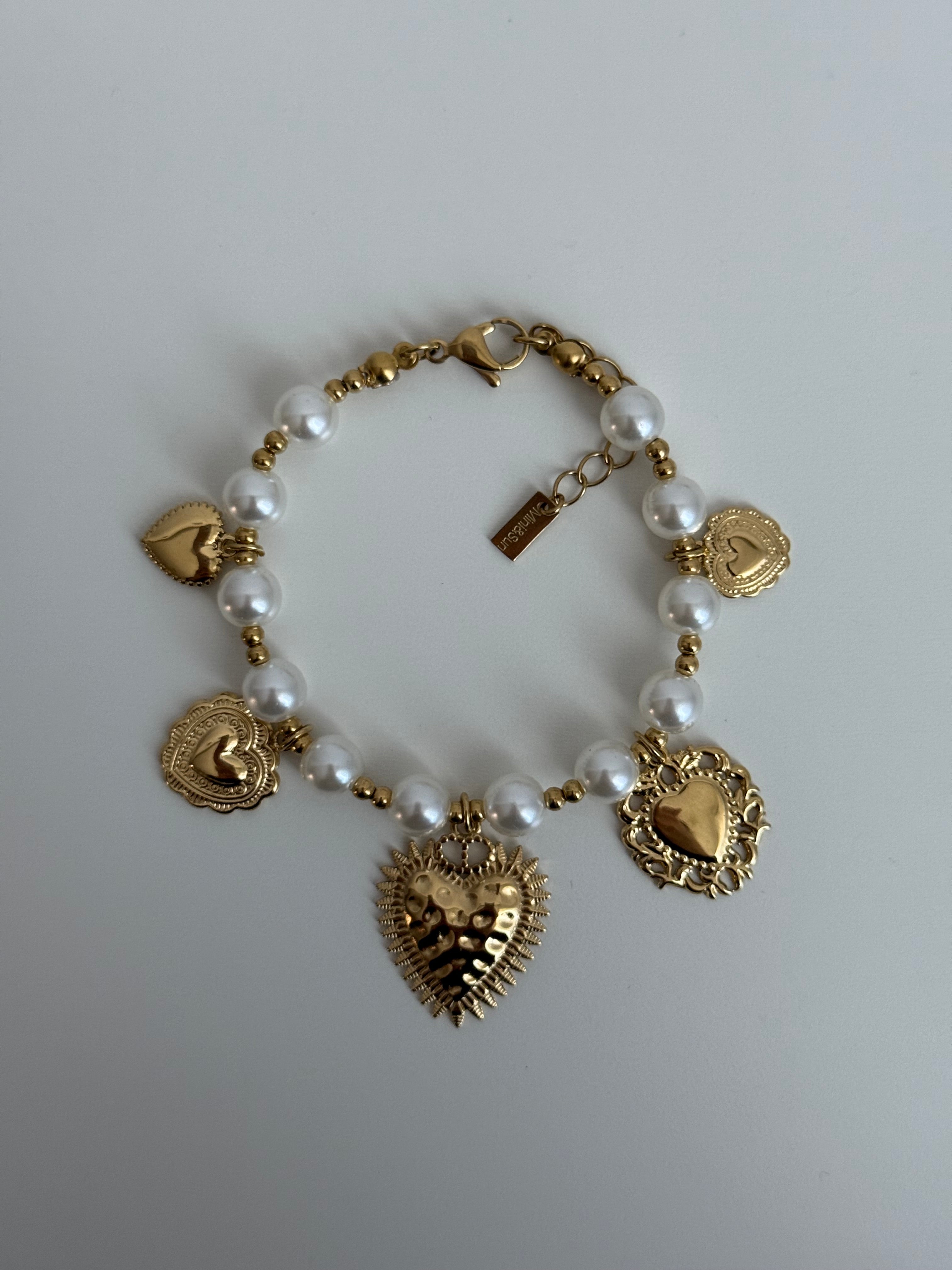 Bracciale di Perle con Ciondoli